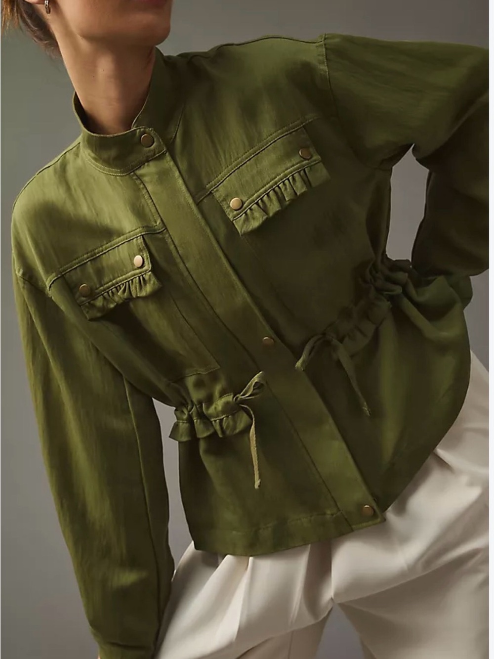 Anthropologie Olive Utility Jacket – Size L